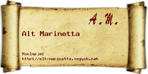 Alt Marinetta névjegykártya